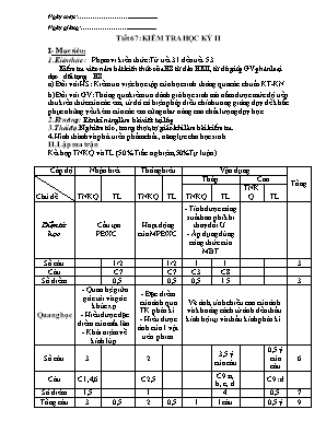 Giáo án Vật lý Lớp 9 - Tiết 67 Kểm tra học kỳ II - Trường THCS Bảo Thanh